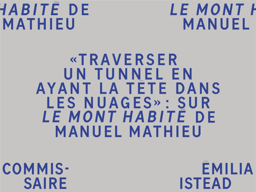 « Traverser un tunnel en ayant la tête dans les nuages » : sur Le Mont habité de Manuel Mathieu